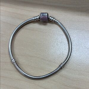Pandora Silver Bracelet with Pink Highlights